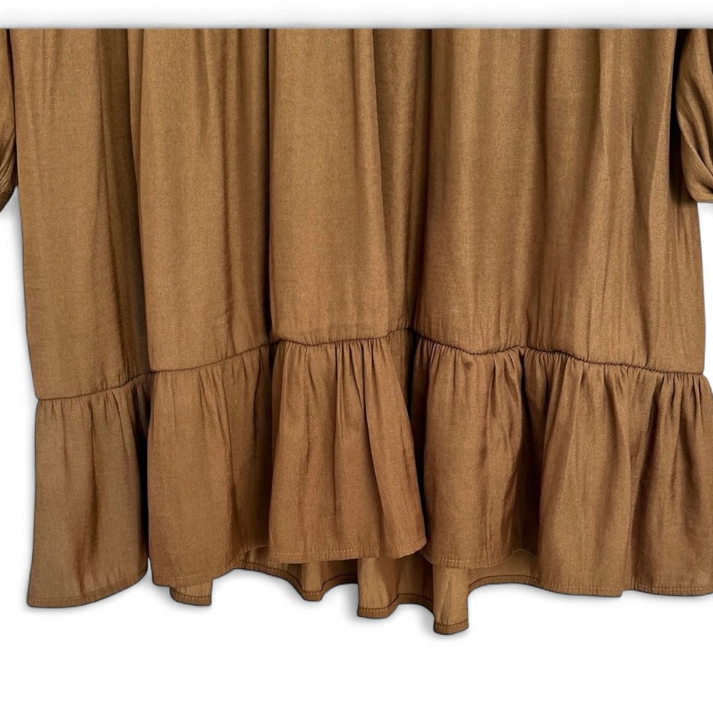NWT Banana Republic Fit & Flare Tiered Dress Brown Long Sleeve Size 14 - Picture 5 of 13